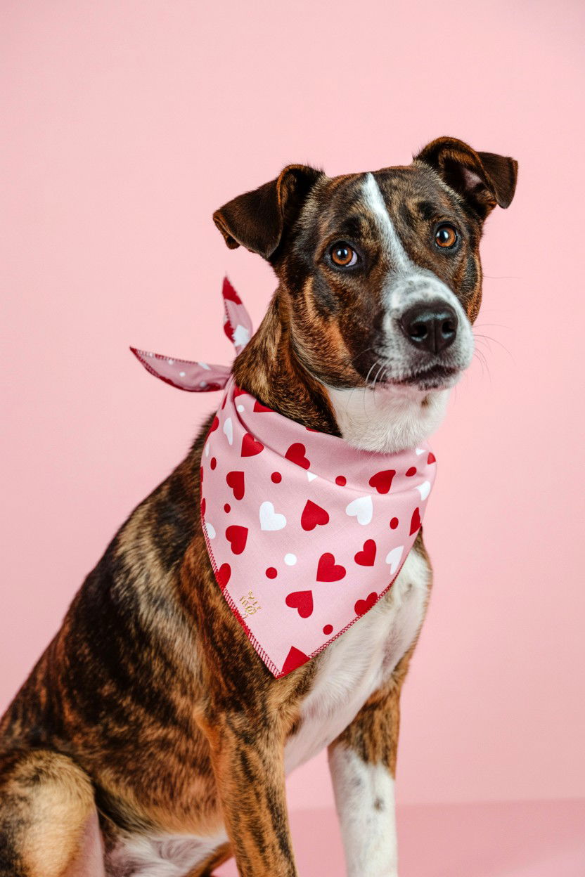 Reversible Valentine Pet Bandana - 25 Valentine's Day Pet Bandana Ideas