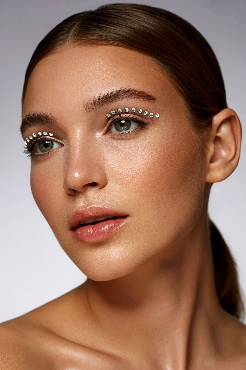 Rhinestone Eye Makeup - 25 Bold Valentine's Day Makeup Ideas