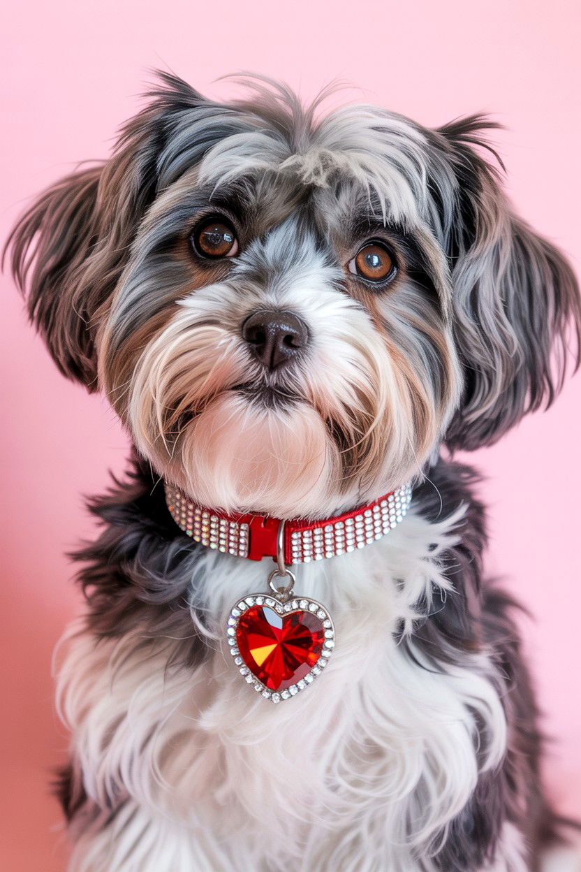 Rhinestone Heart Pet Collar - 25 Valentine's Day Pet Collar Ideas