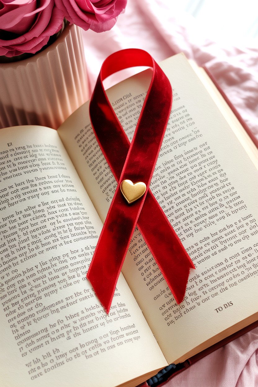 Ribbon Bookmark DIY - 25 Valentine's Day Ribbon Ideas