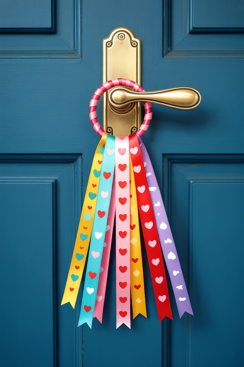 Ribbon Door Hanger - 25 Valentine's Day Ribbon Ideas