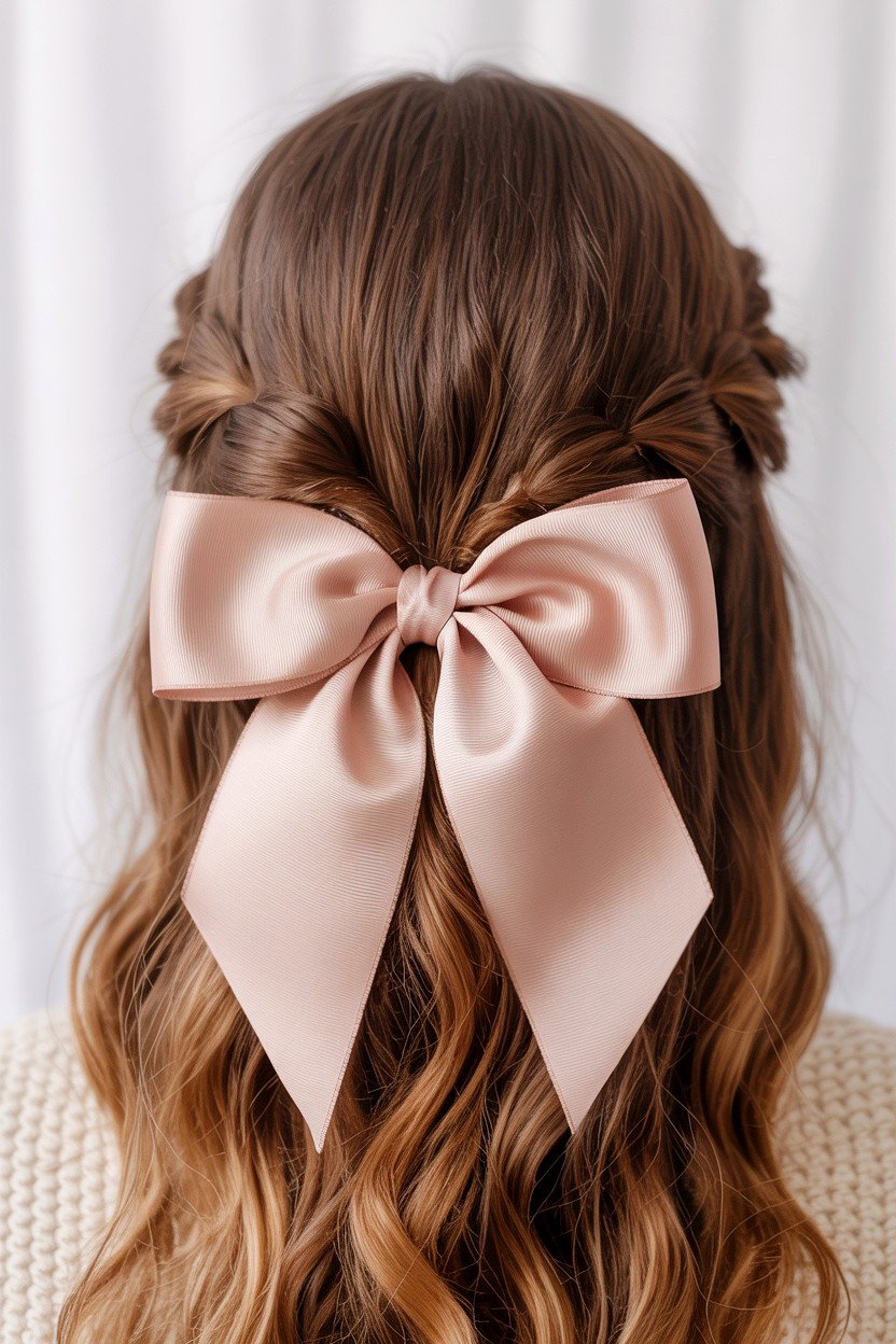 Ribbon Hair Bow - 25 Valentine's Day Ribbon Ideas