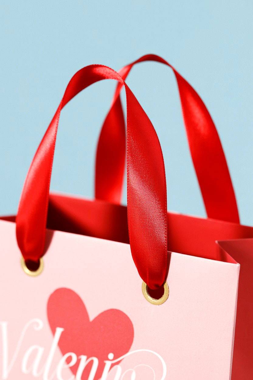Ribbon Handle Gift Bag - 25 Valentine's Day Paper Bag Ideas