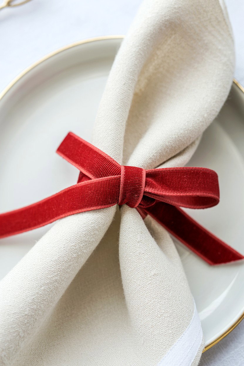 Ribbon Napkin Ring - 25 Valentine's Day Ribbon Ideas