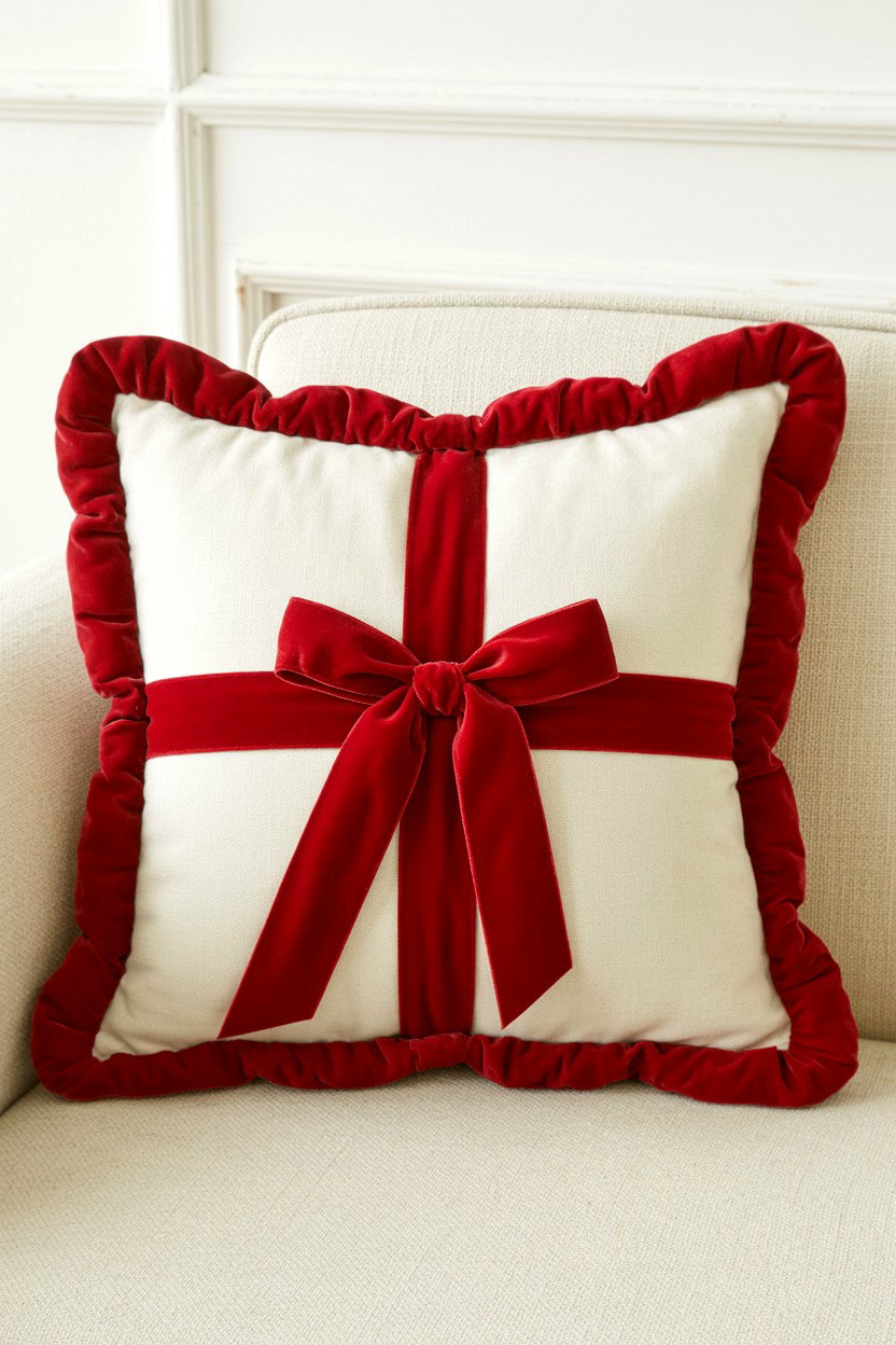 Ribbon Pillow Trim - 25 Valentine's Day Ribbon Ideas