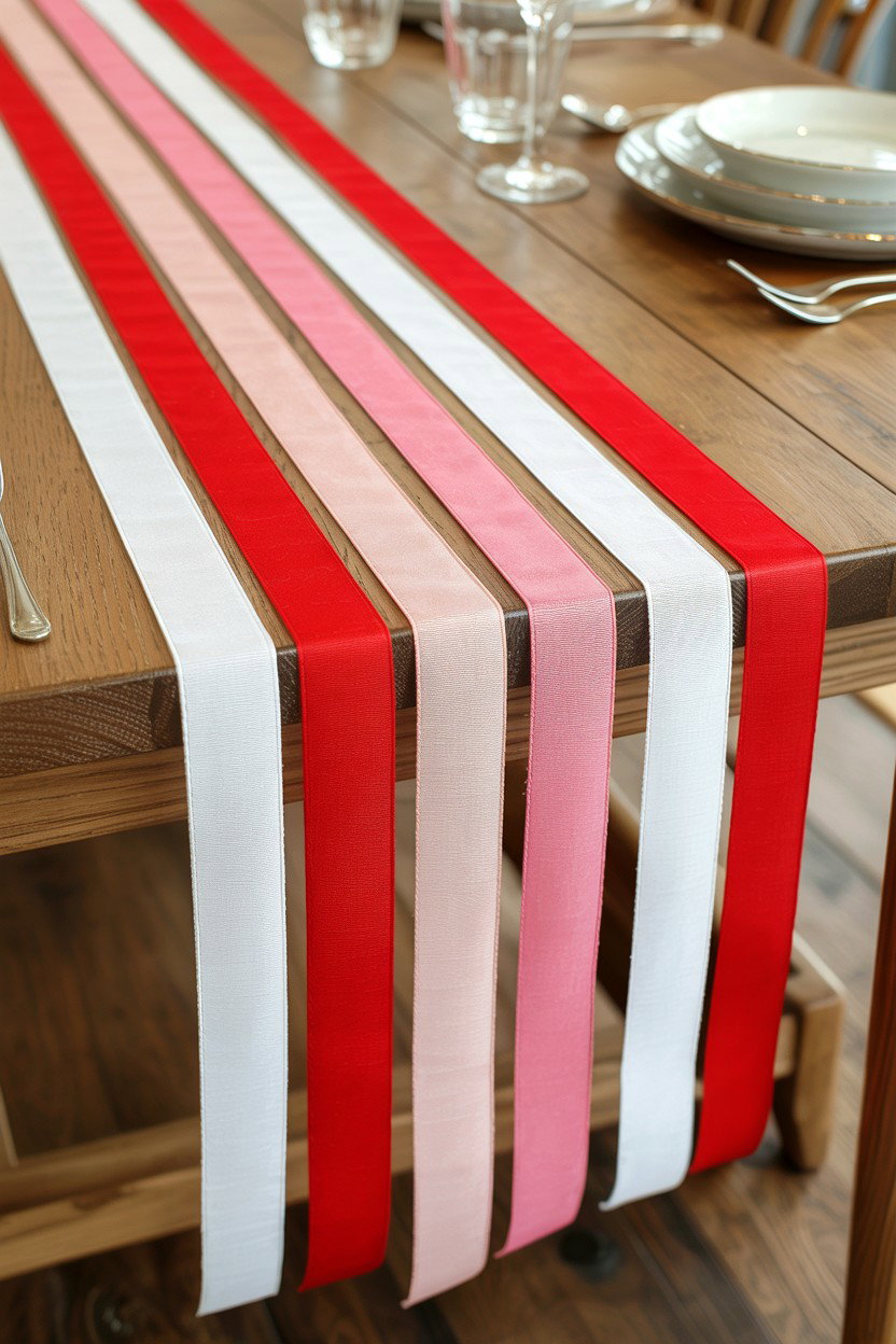 Ribbon Table Runner - 25 Valentine's Day Ribbon Ideas