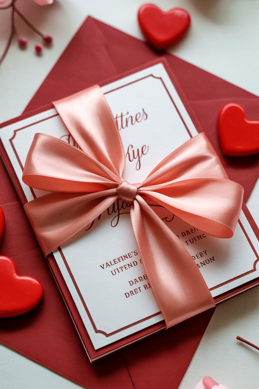 Ribbon invitation - 25 Valentine's Day Party Invitation Ideas