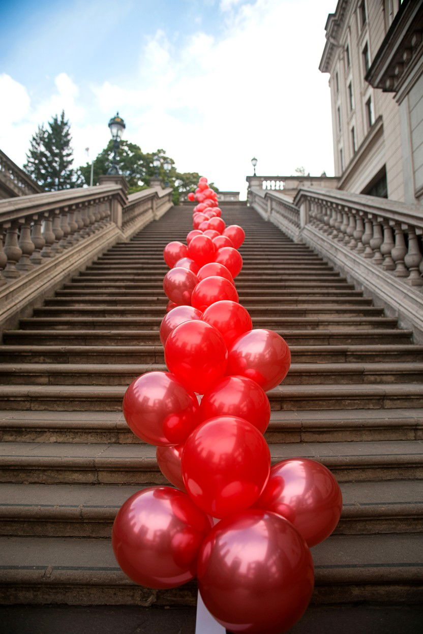 Romantic Balloon Trail - 25 Valentine's Day Balloon Surprise Ideas