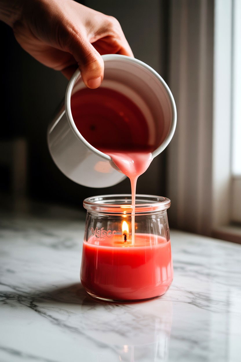Romantic Candle Making - 25 Valentine's Day Essential Oil Ideas