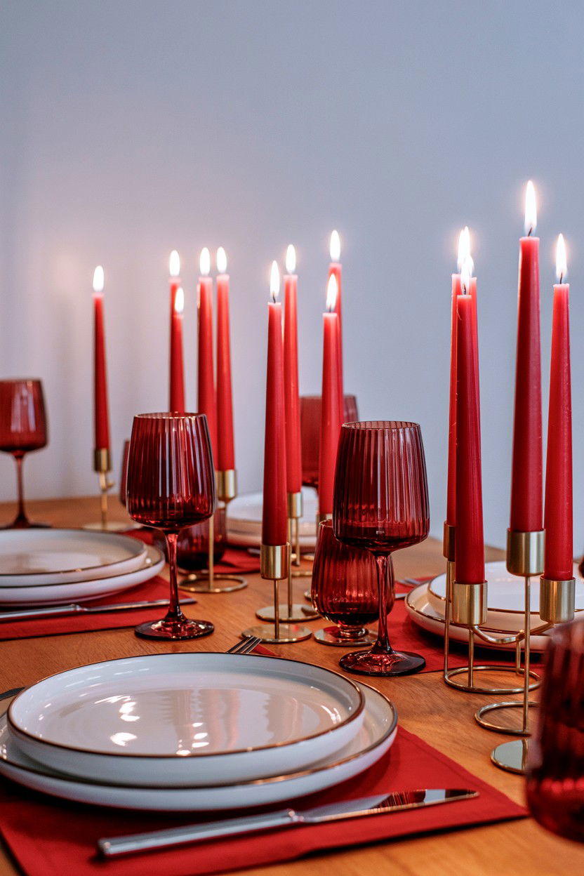 Romantic Candlelight Dinner - 25 Valentine's Day Photo Dump Ideas