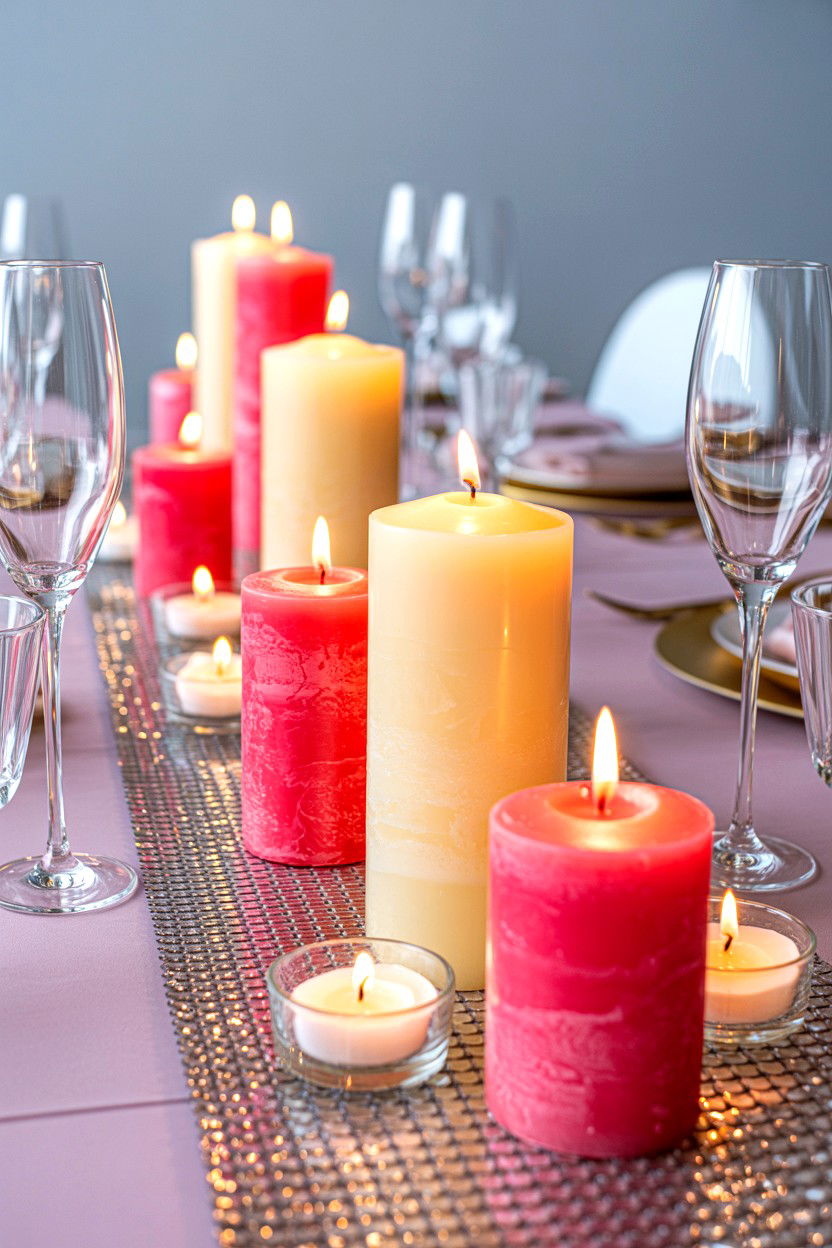 Romantic Candlelight Table Setting - 25 Valentine's Day Reception Ideas