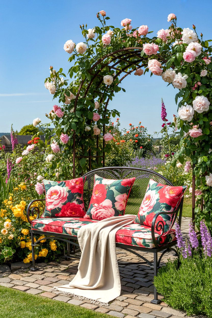 Romantic Garden Bench - 25 Cottagecore Valentine's Day Ideas