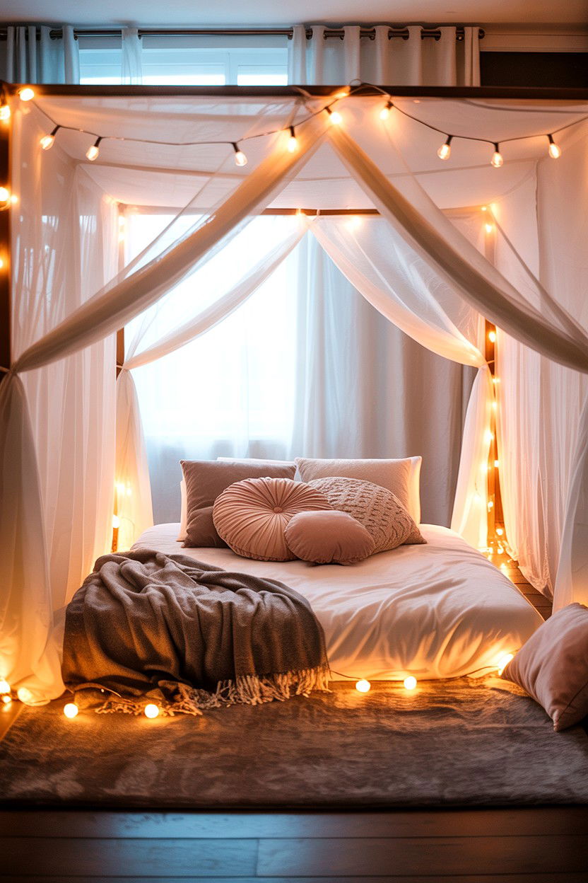 Romantic Indoor Movie Fort - 25 Valentine's Day Home Surprise Ideas