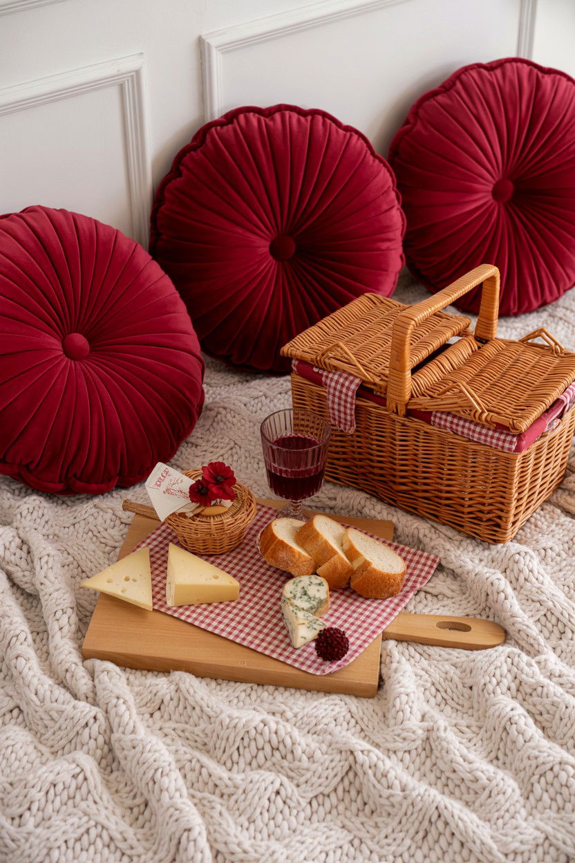 Romantic Indoor Picnic - 25 Valentine's Day Lunch Surprise Ideas