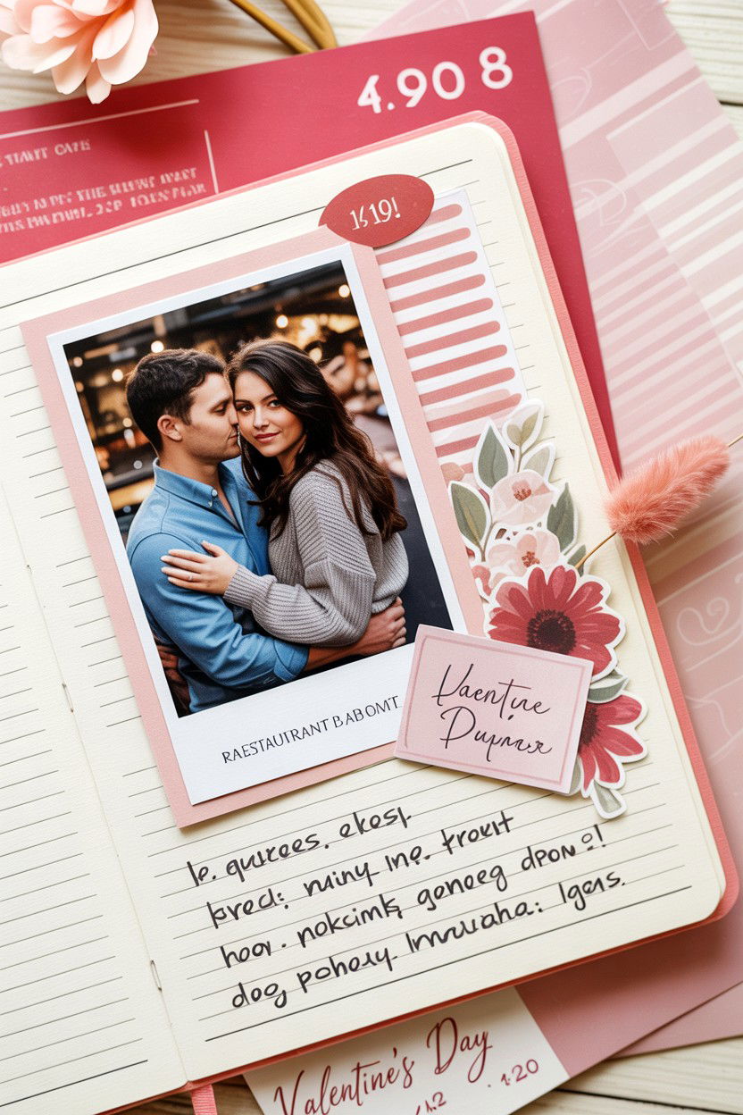 Romantic Memory Keeping Page - 25 Valentine's Day Planner Ideas
