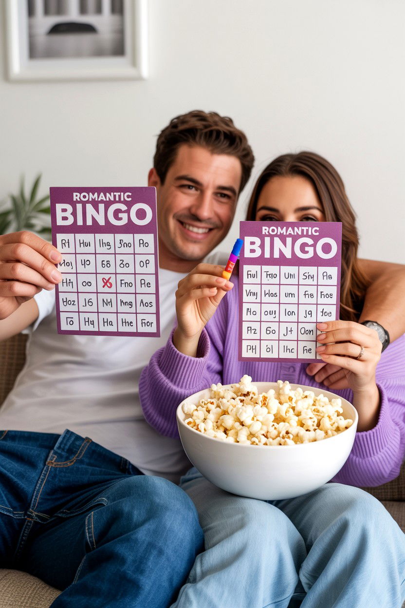 Romantic Movie Bingo - 25 Valentine's Day Love Games