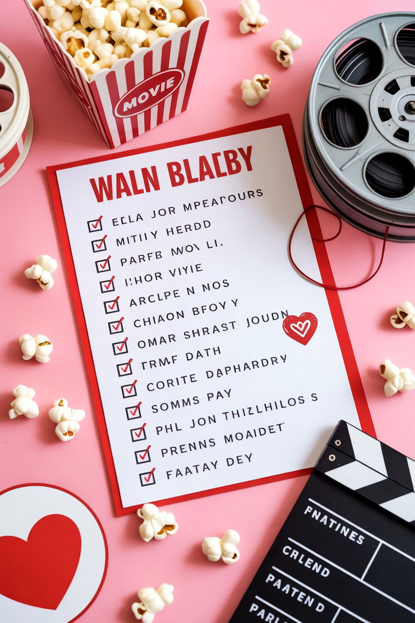 Romantic Movie Watchlist - 25 Valentine's Day Planner Ideas
