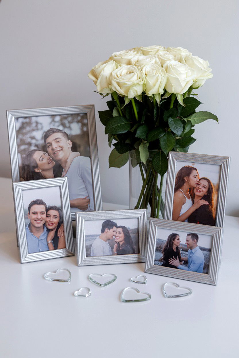 Romantic Photo Display - 25 Valentine's Day Console Table Ideas