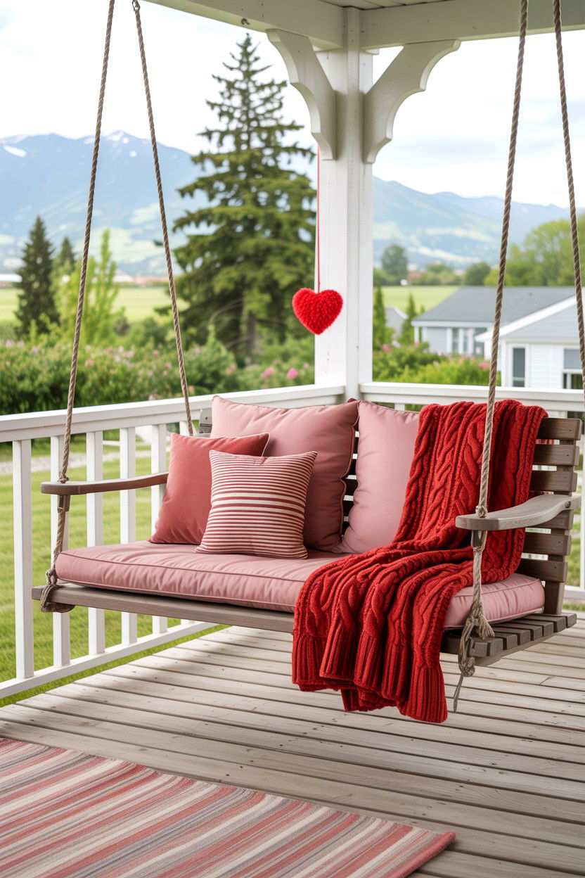 Romantic Porch Swings - 25 Valentine's Day Patio Decorating Ideas