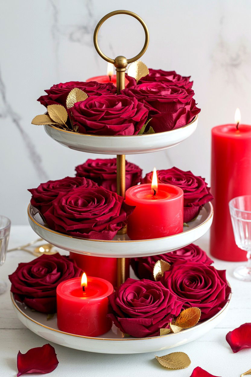 Romantic Rose Tiered Tray