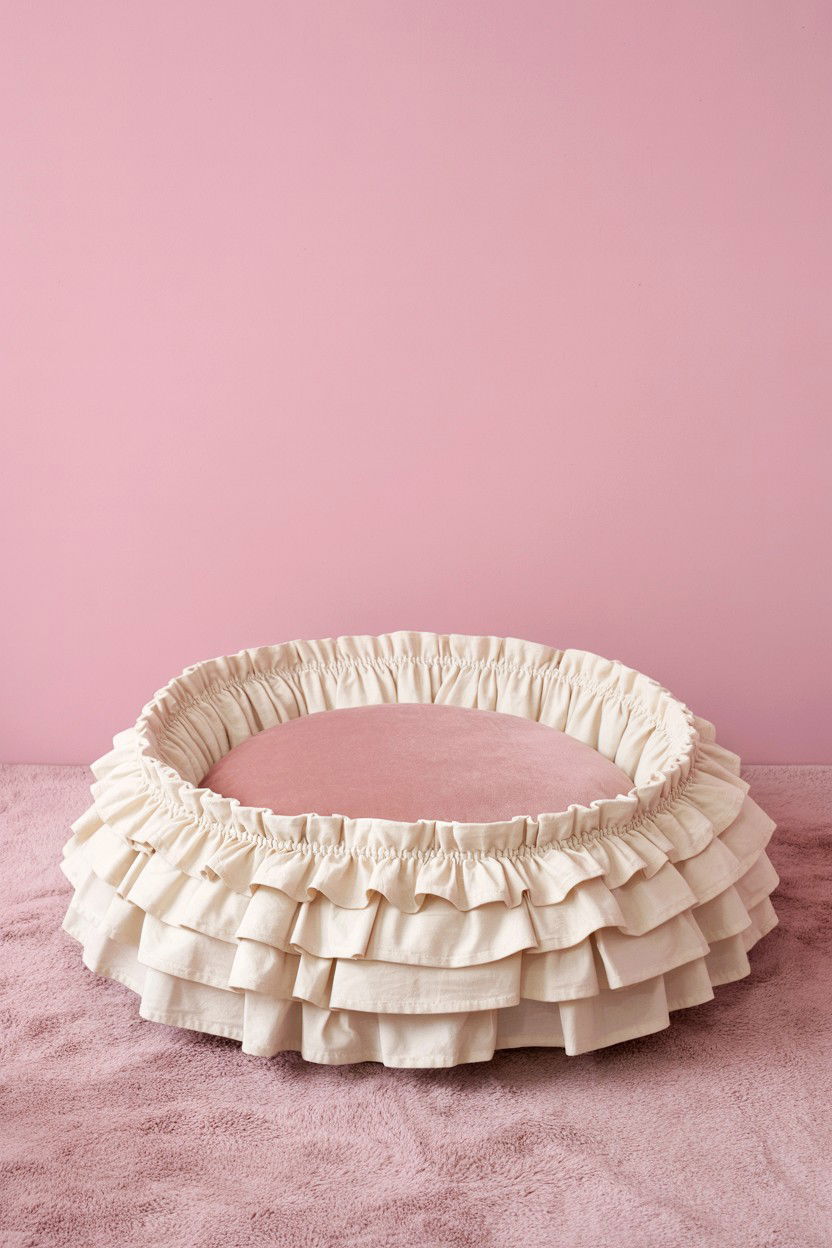 Romantic Ruffle Pet Bed - 25 Valentine's Day Pet Bed Ideas