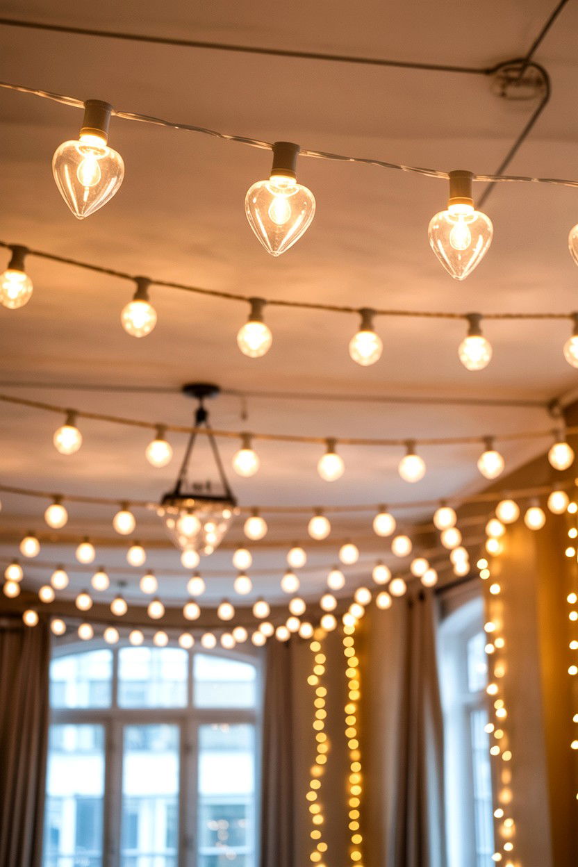 Romantic String Lights - 25 Valentine's Day Reception Ideas
