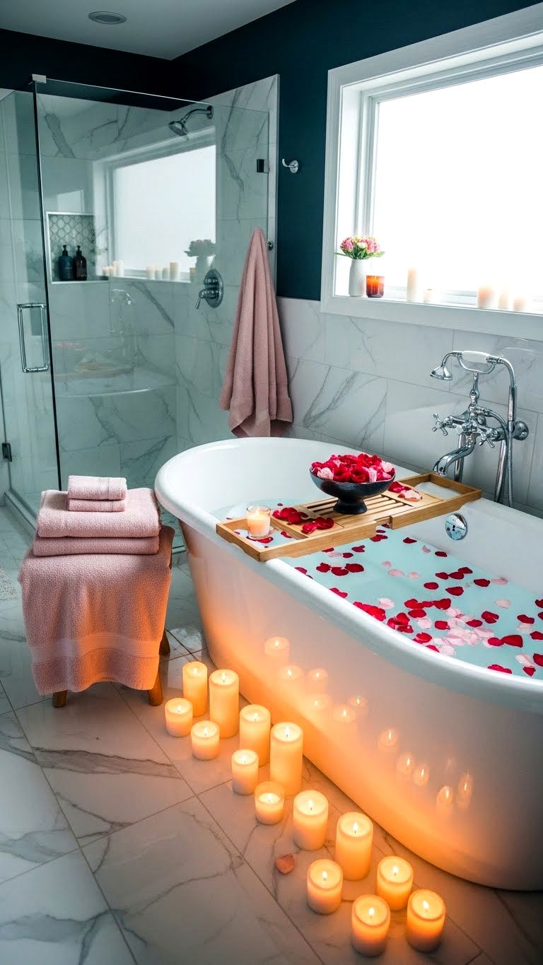 Romantic bathroom decor - 25 valentine's day decor ideas