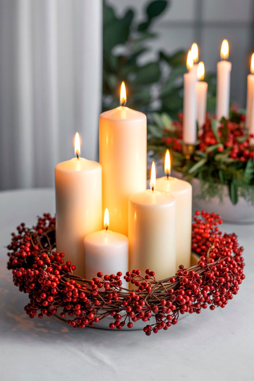 Romantic candlelit centerpiece - 25 Valentine's Day Bridal Shower Ideas