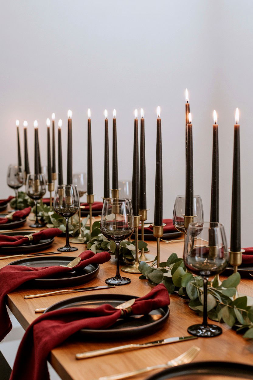Romantic candlelit dinner table - 25 Valentine's Day Tablescape Ideas