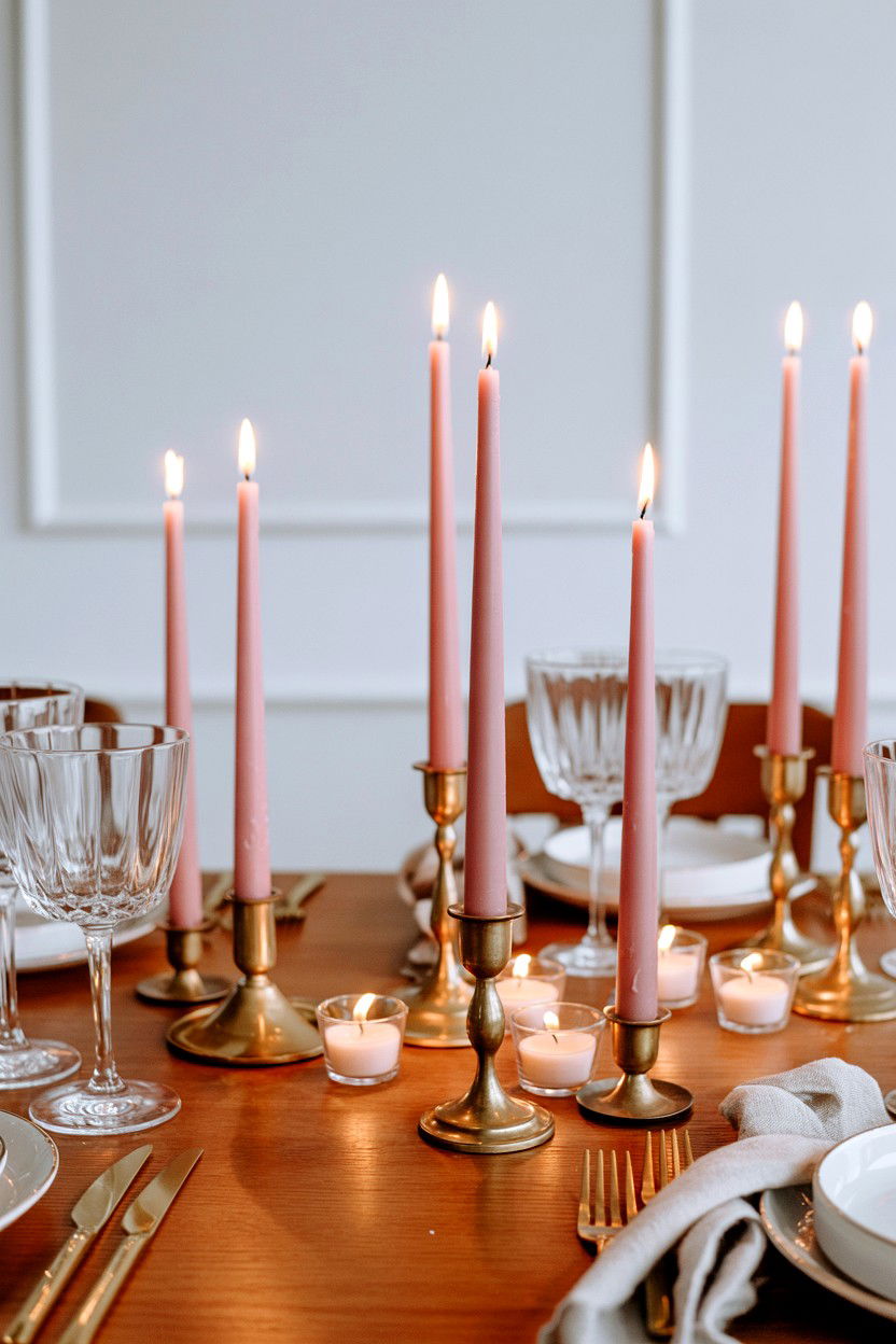 Romantic candlelit table - 25 Valentine's Day Place Setting Ideas