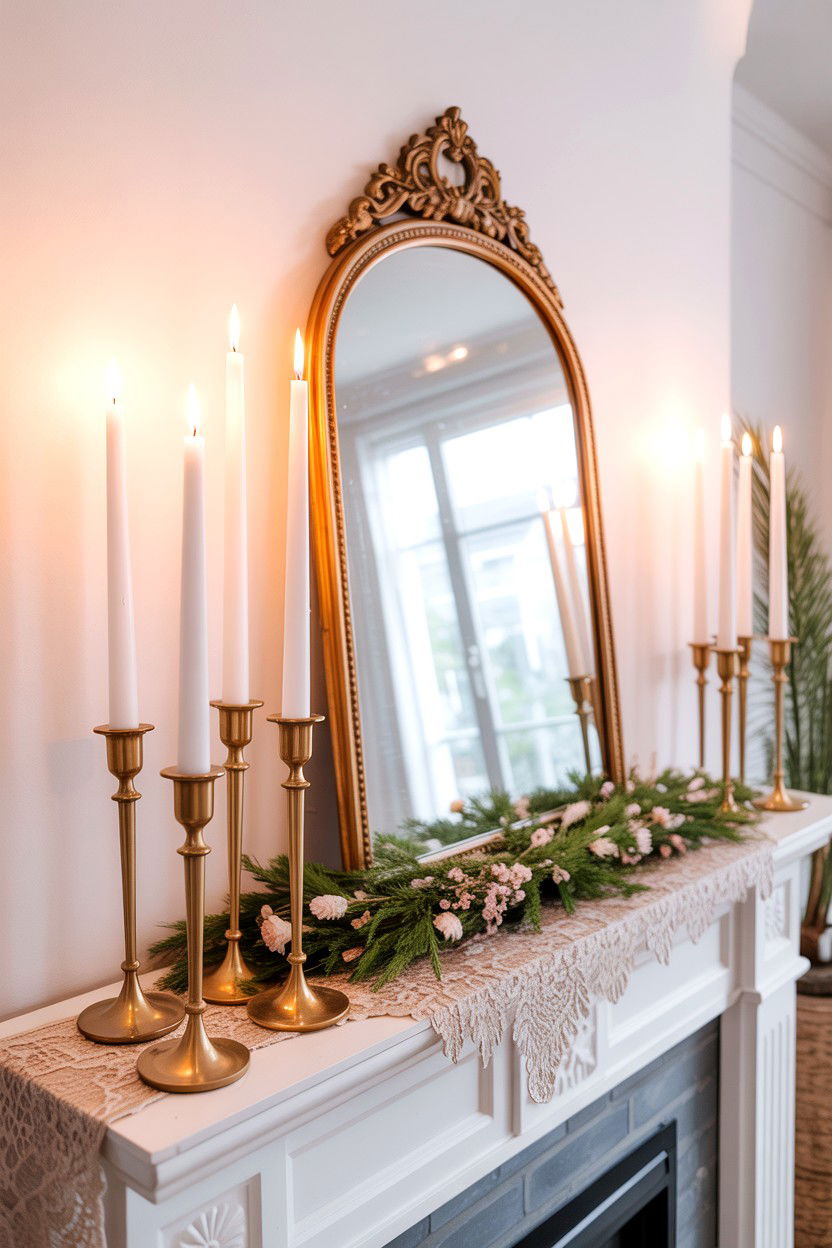 Romantic mantel styling - 25 Valentine's Day Shelf Decor Ideas