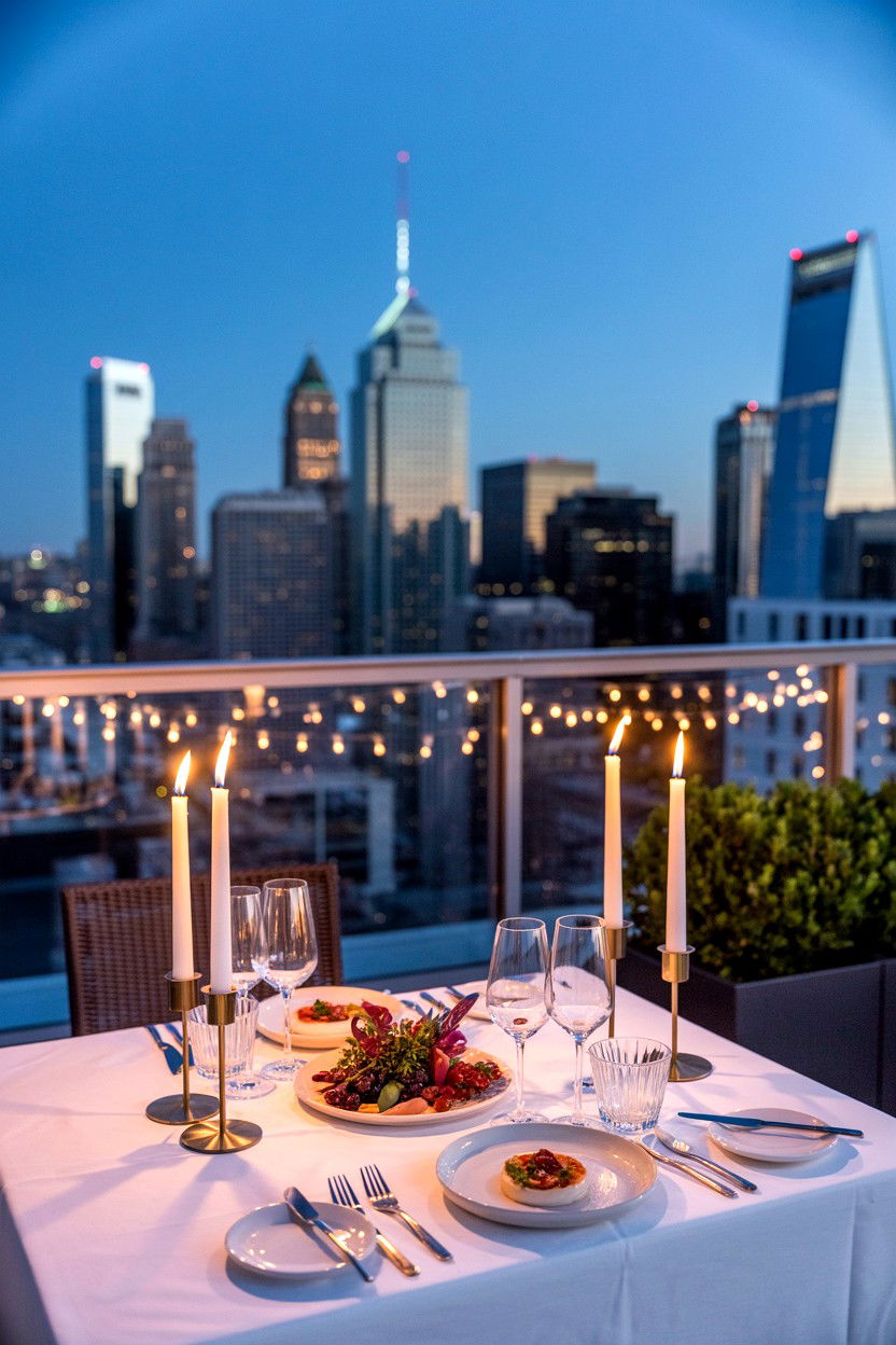 Rooftop Dinner Date - 25 Valentine's Day Proposal Ideas