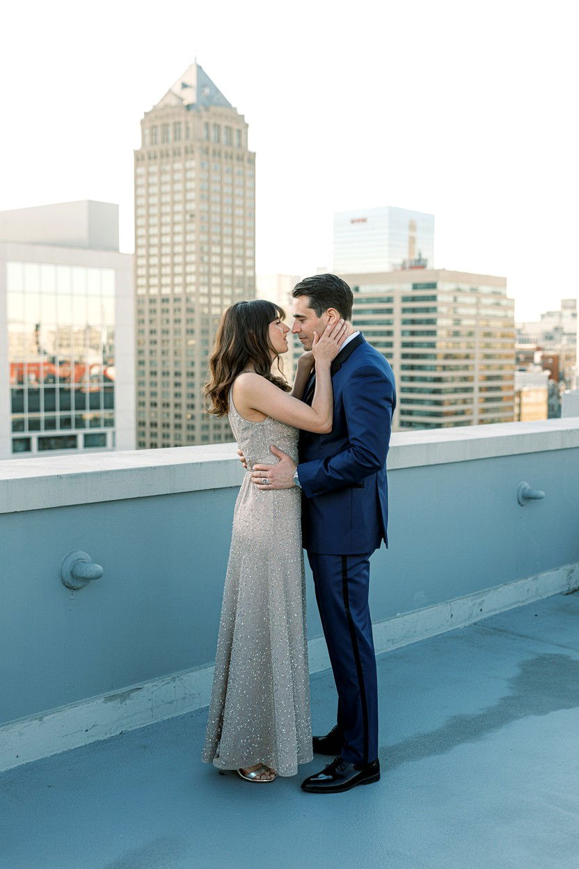 Rooftop Engagement Photos - 25 Valentine's Day Engagement Photo Ideas