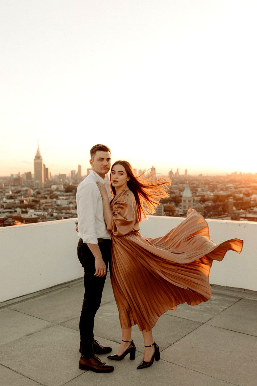 Rooftop sunset view - 25 Valentine's Day Portrait Ideas