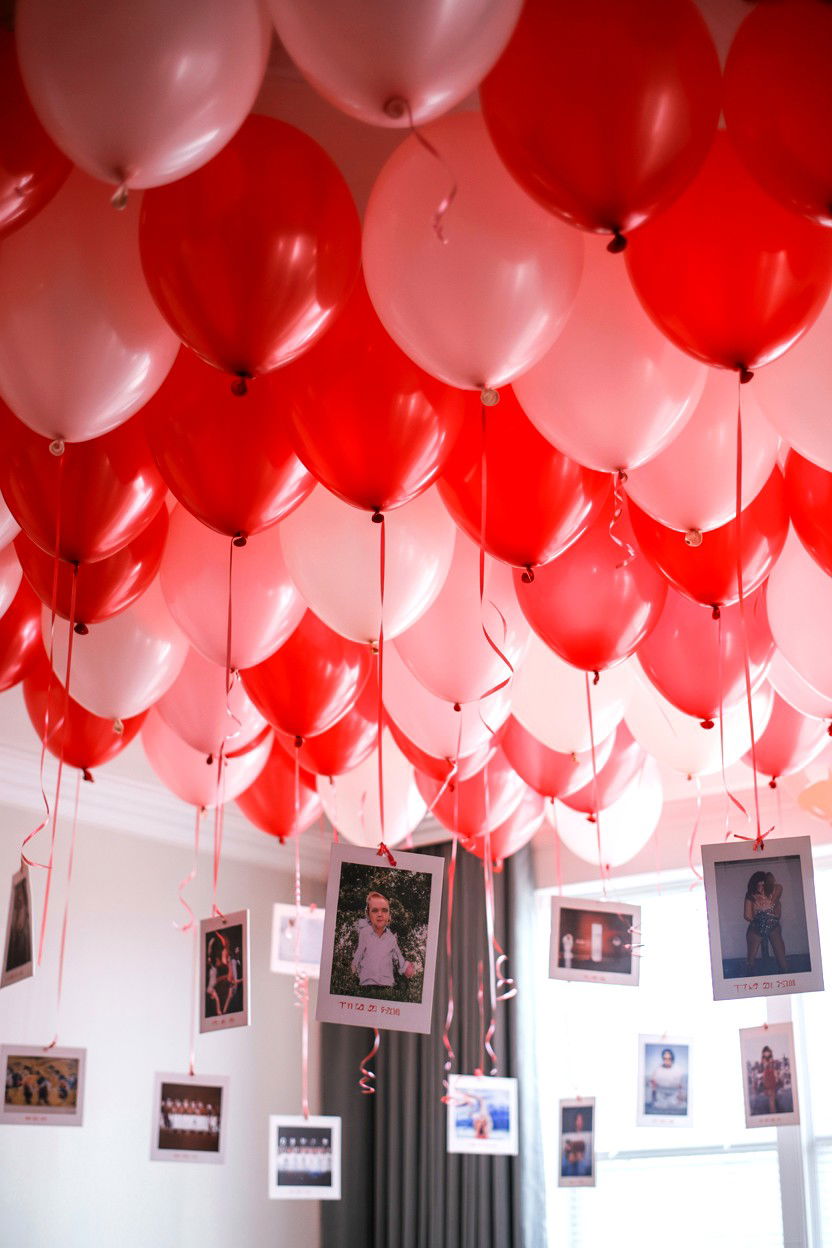 Room filled with balloons - 25 Valentine's Day Surprise Ideas for Girlfriend