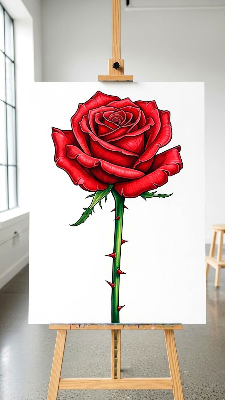 Rose Drawing - 25 valentine's day drawings