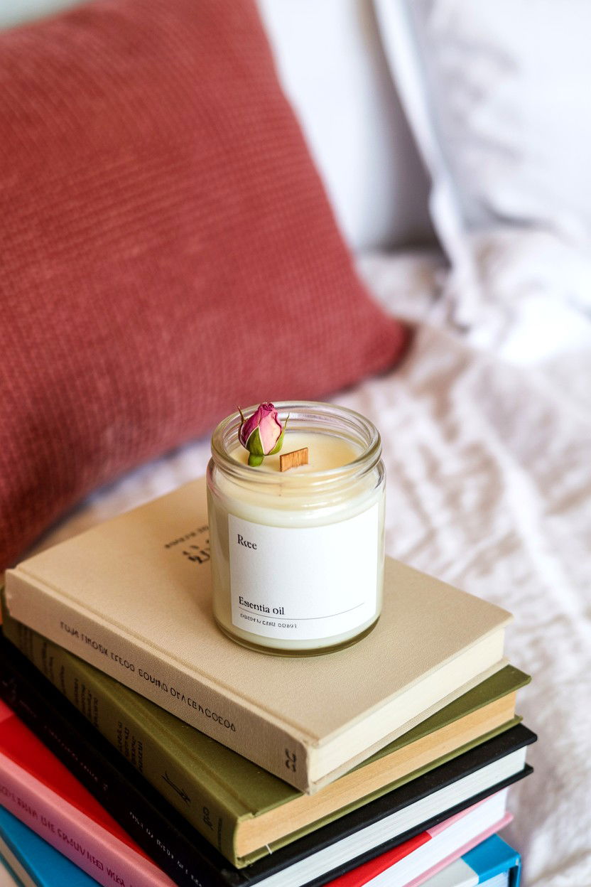 Rose Essential Oil Jar - 25 Valentine's Day Jar Candle Ideas