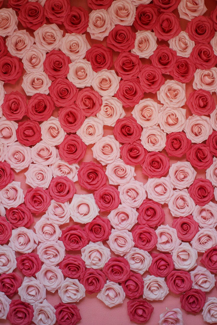 Rose Flower Wall - 25 Valentine's Day Party Backdrop Ideas