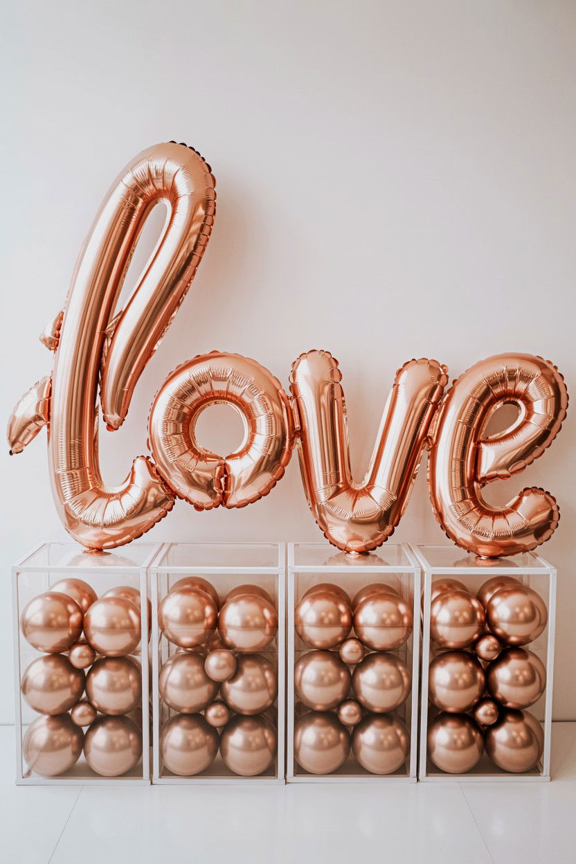 25 Valentine's Day Rose Gold Balloon Ideas for Decor