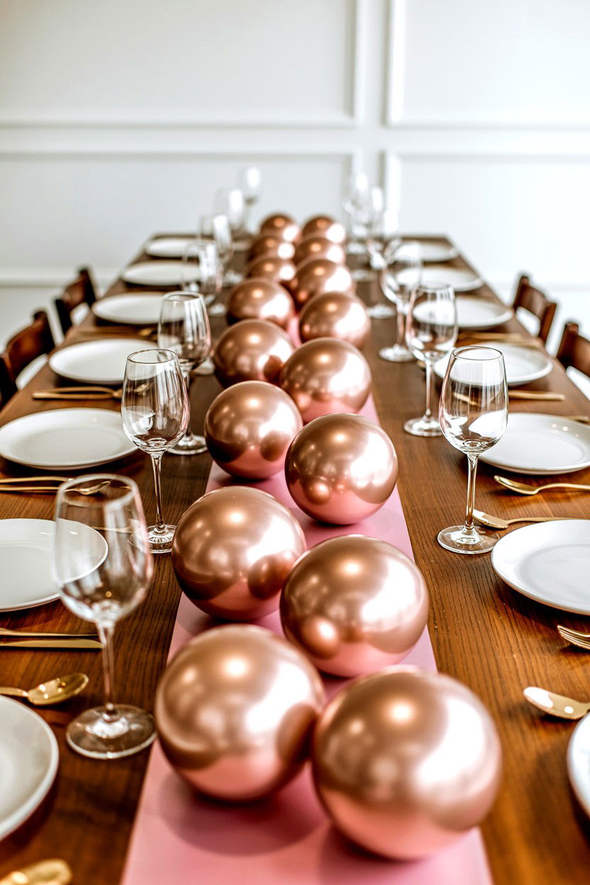 Rose Gold Balloon Centerpiece For Table - 25 Valentine's Day Rose Gold Balloon Ideas