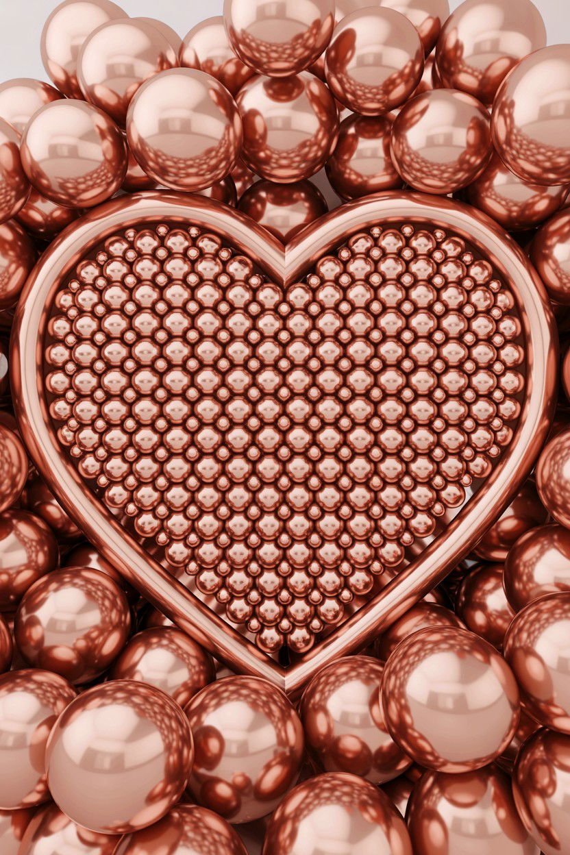 Rose Gold Balloon Heart Mosaic - 25 Valentine's Day Rose Gold Balloon Ideas