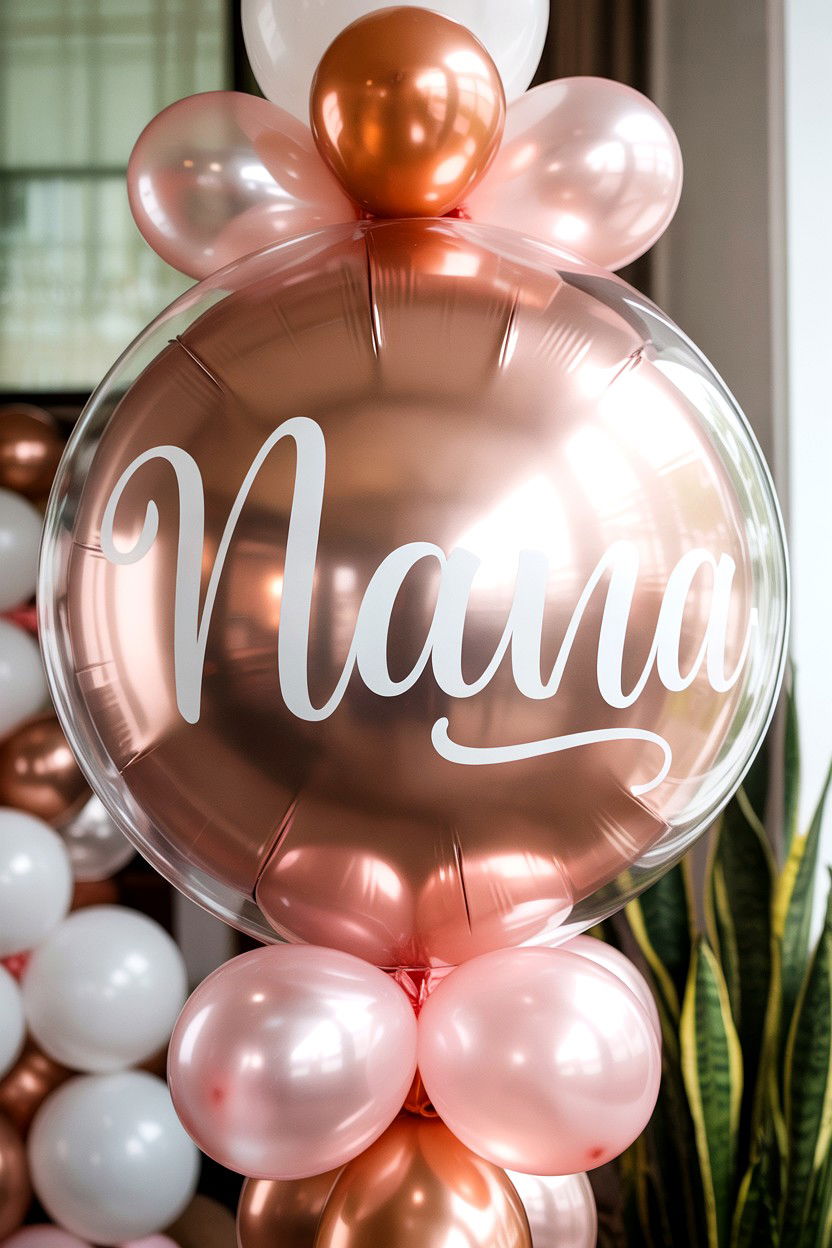 Rose Gold Balloon With Personalized Name - 25 Valentine's Day Rose Gold Balloon Ideas