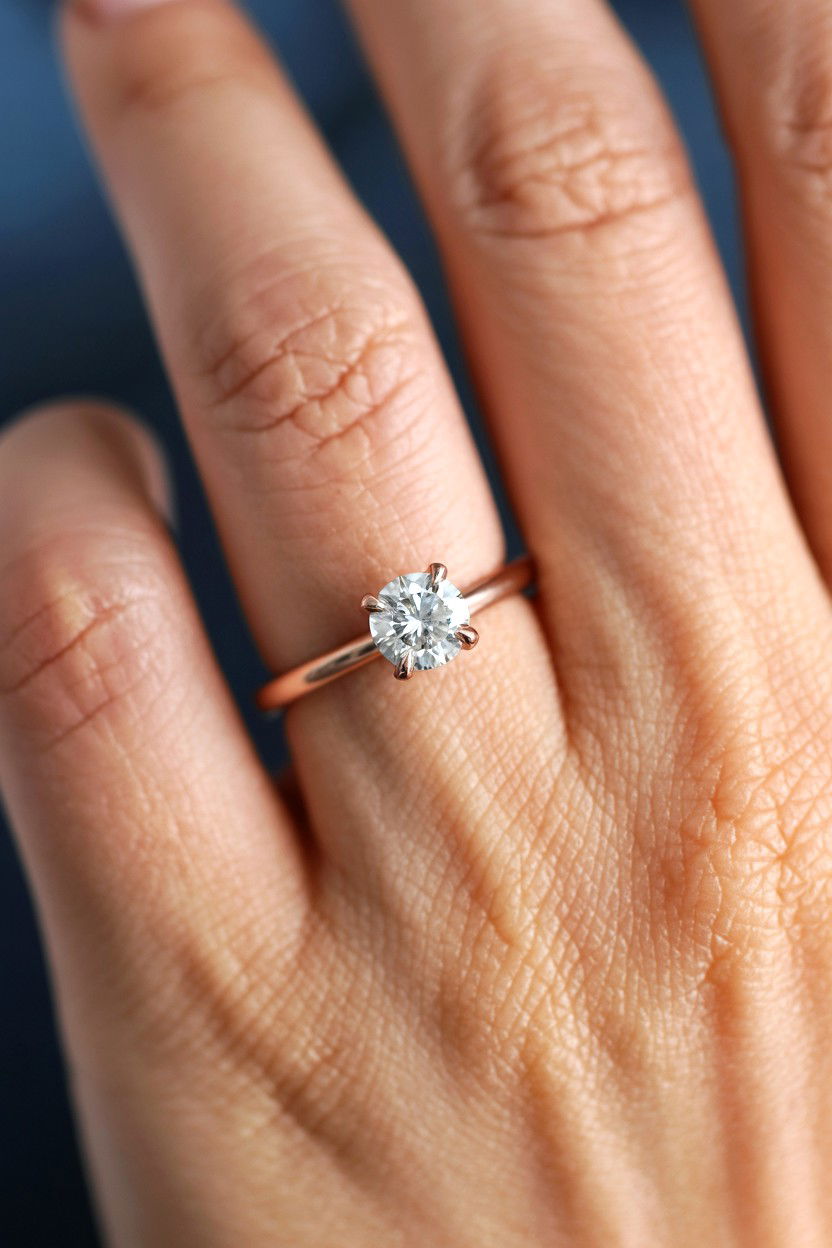 Rose Gold Diamond Ring - 25 Valentine's Day Promise Ring Ideas