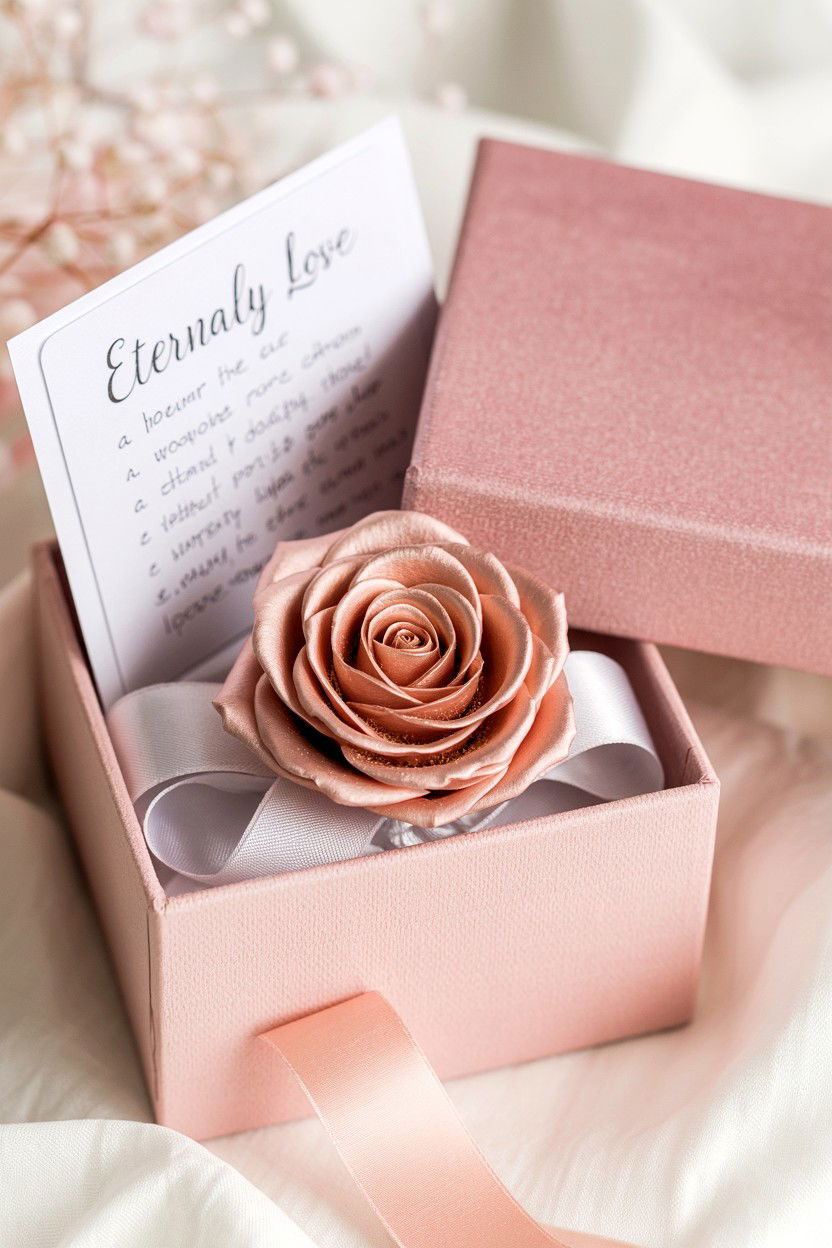 Rose Gold Eternity Rose - 25 Rose Gold Valentine's Day Gifts for Her