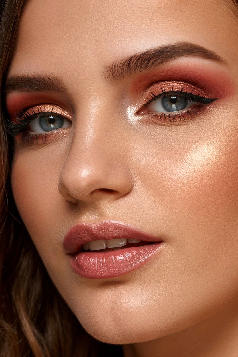 Rose Gold Eye Makeup - 25 Valentine's Day Makeup Tutorials