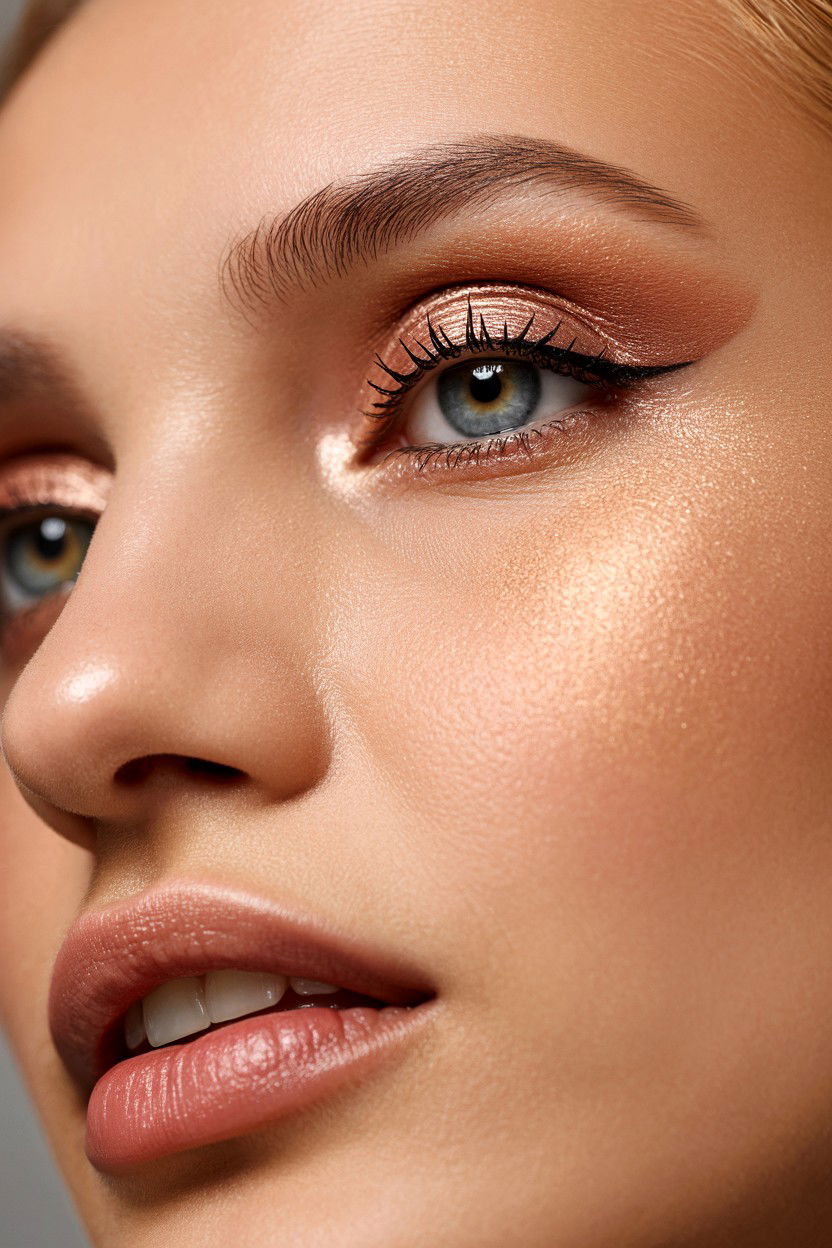 Rose Gold Eyeshadow - 25 Soft Glam Valentine's Day Makeup