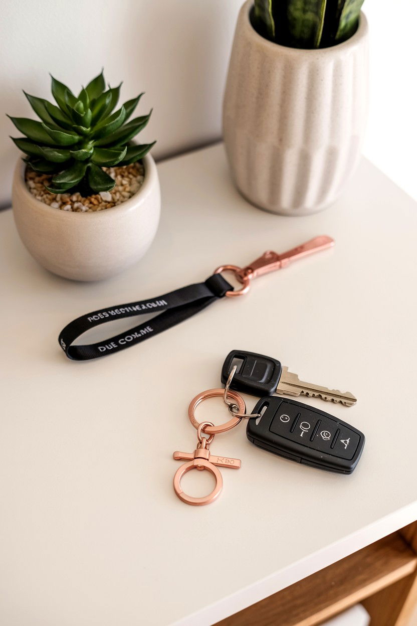 Rose Gold Key Chain - 25 Rose Gold Valentine's Day Gifts for Her