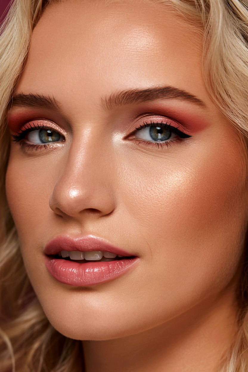 Rose Gold Makeup - 25 Pink Valentine's Day Makeup Looks