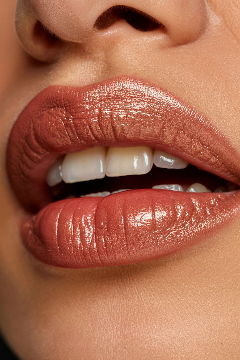 Rose Gold Metallic Lips - 25 Valentine's Day Lip Looks