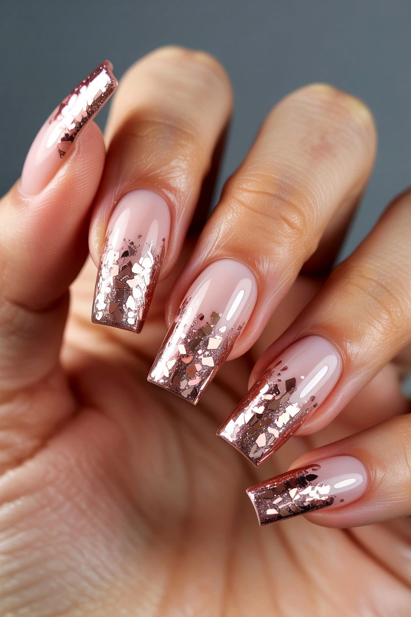 Rose Gold Ombre Nails - 25 Ombre Valentine's Day Nail Ideas